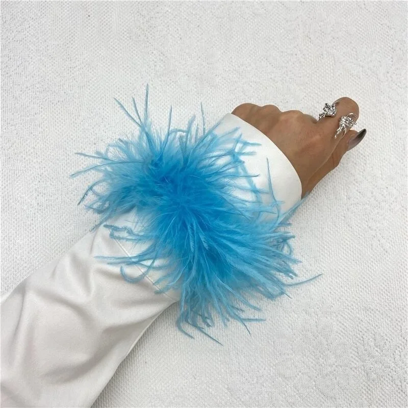 Ostrich Feathers Cuff Bracelet for Women Accessories Fashion Jewellery Bracelets Bridesmaid Gift Jewelry Feathers Cuff Anklet