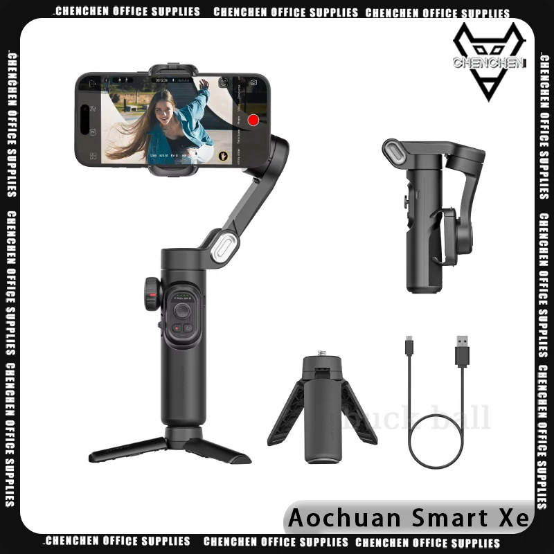 Aochuan Smart Xe Gimbal Stabilizer Fill Light Video Recording Magnetic Custom Foldable For Smartphone Iphone Android Gimble