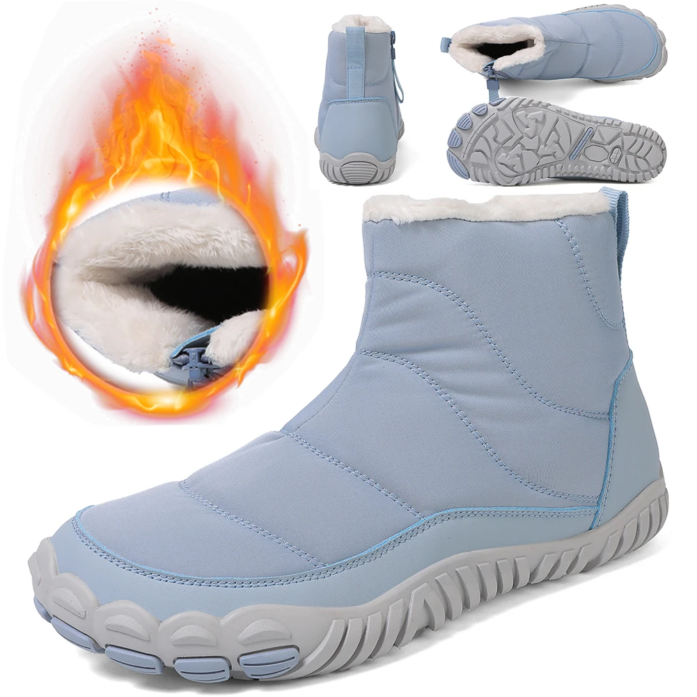 

Winter Snow Boots Lightweight Barefoot Shoes Non-Slip Minimalist Barefoot Trainers Waterproof Trail Running Shoes for Men Women
