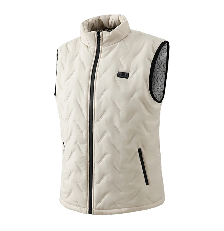 Unisex-Heizweste mit Stehkragen und Reißverschluss, 9 Heizzonen, USB-betriebene elektrische Heizweste, 3 Temperaturstufen, winddicht, leicht. – Detail 15