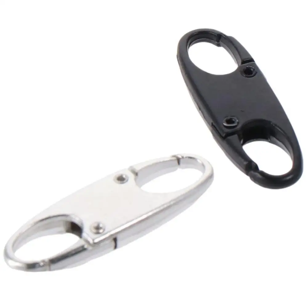 8 Pcs Silver Zipper Lock Clip New Detachable Black Carabiner Clip Metal Anti Theft Bag Suitcases