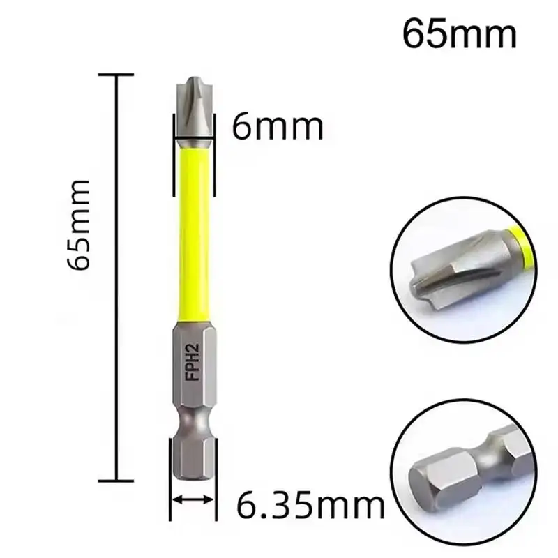 65mm 110mm Magnetic Special Slotted Cross Screwdriver Bit Switch Electrician FPH2 For Socket Switch Hand Tools