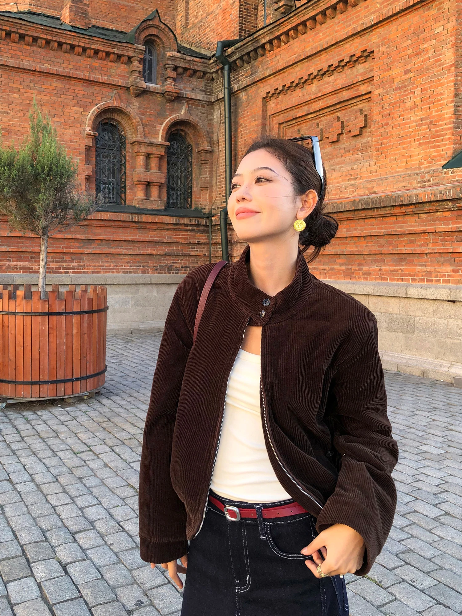 

Винтажное вельветовое повседневное свободное женское пальто Pusumede с воротником, длинными рукавами, осеннее, модное, хлопковое, верхняя одежда для женщин