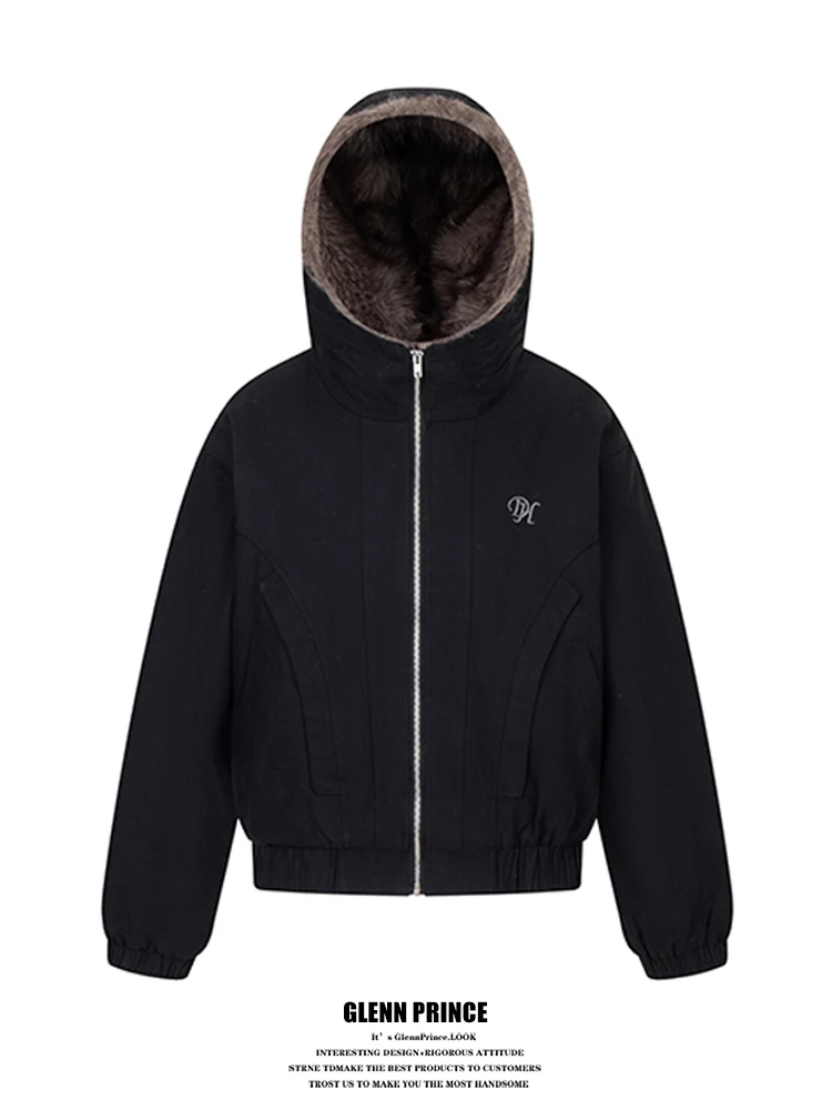 

Мужская зимняя куртка GPstudio Thiened с капюшоном, хлопковая, с вышивкой, теплая, молодежная, модная верхняя одежда