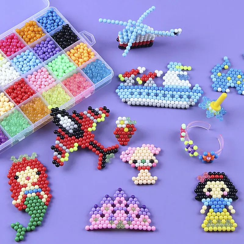 300pcs Box Packing 5mm Selling DIY 3d Aqua Puzzles Toy Perler Hama Beads Ball New Year Gift Perlen Learn Kids Toys