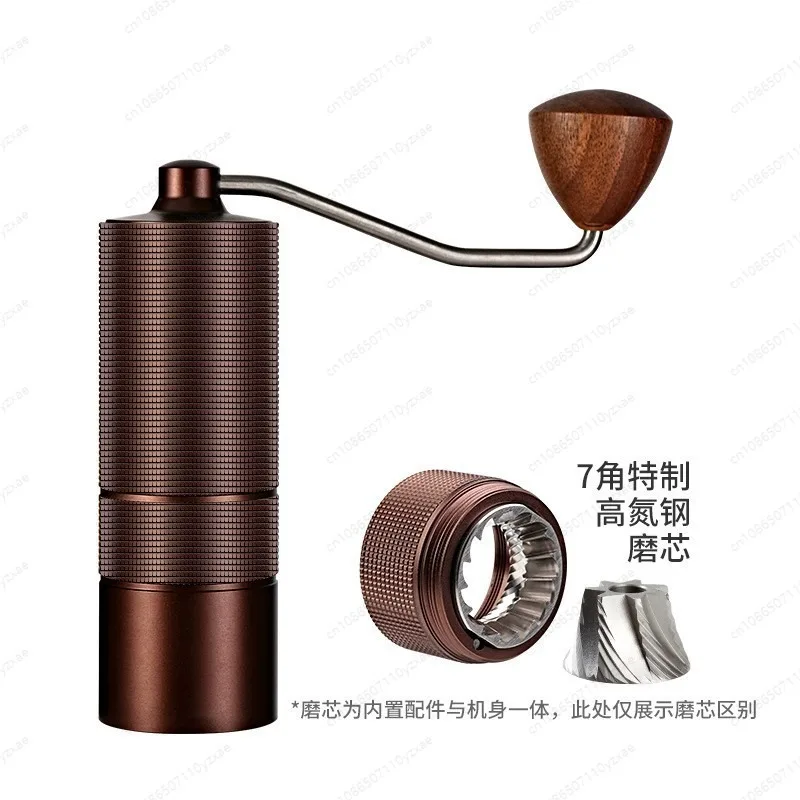 7-Star Ghost Burr Hand Grinder, External Grind Size Setting for Consistent Espresso to French Press, All Metal Build