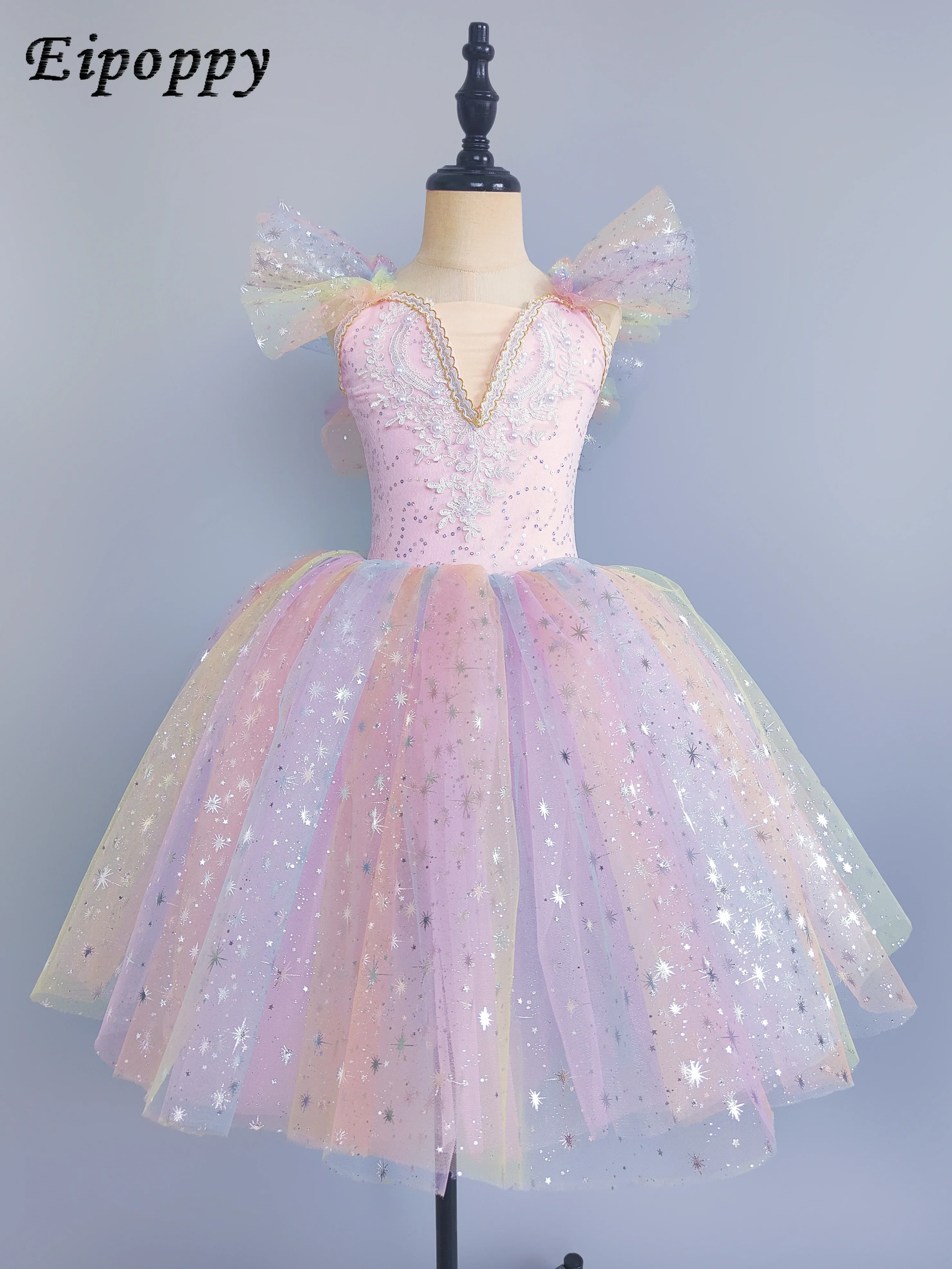 Children Ballet Rok Lange Gaas Rok Performance Kostuum Little Swan Girl Performance Kostuum