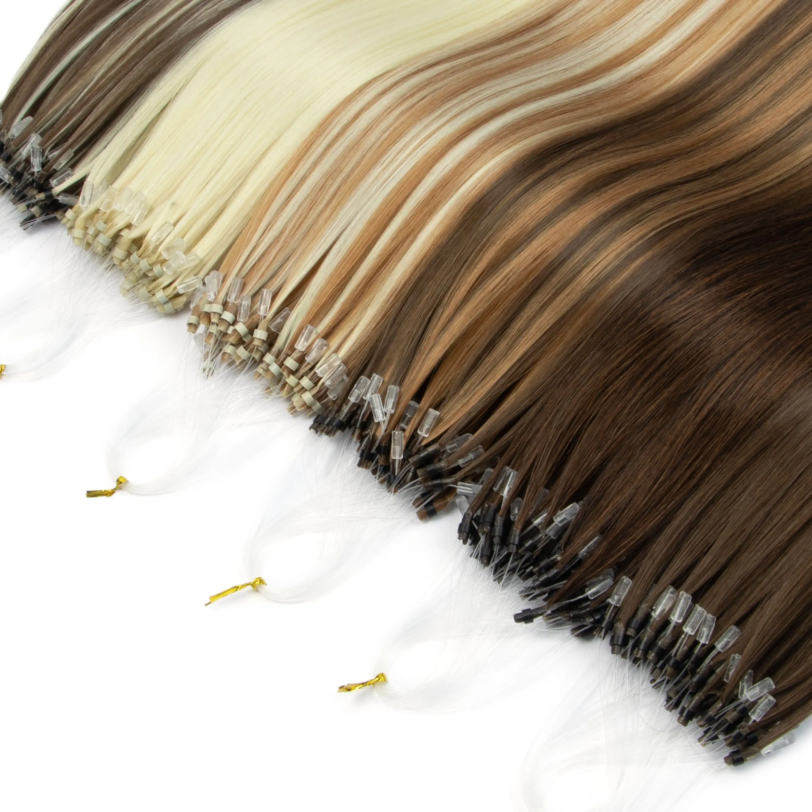 Micro Loop Ring Synthetic Hair Extensions 20 Inches Straight Loop Link Salon Hair Light Weight 50G Suitable For Daily Life