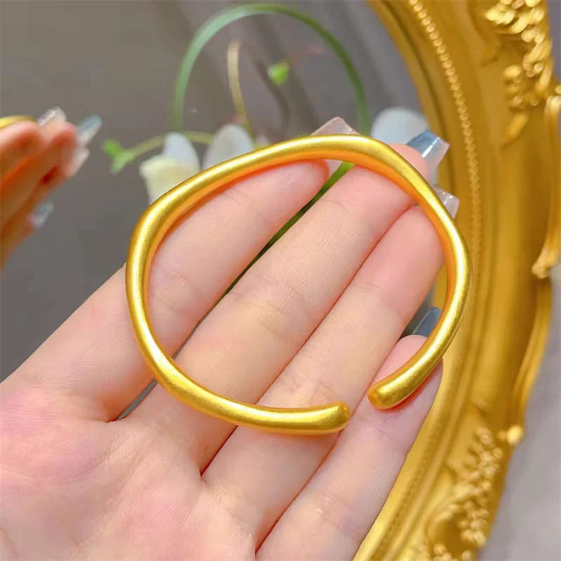 

Женский браслет из 18-каратного золота AU750, нестандартный геометрический квадратный открытый дизайн, роскошный стильный помолвочный стиль в европейском и американском стиле