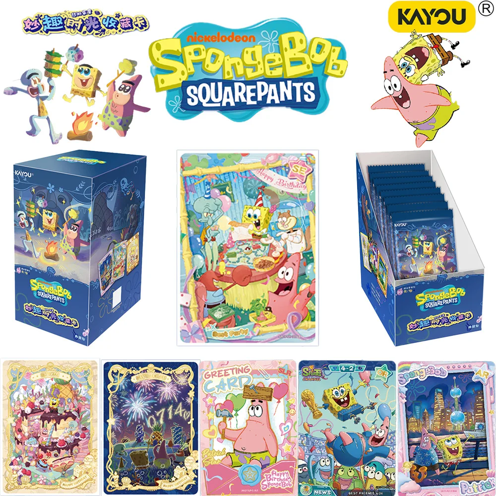 paquete-deluxe-original-kayou-de-la-serie-spongebob-fun-time-vol3-tarjetas-coleccionables-de-personajes-de-anime-regalo-para-coleccionistas
