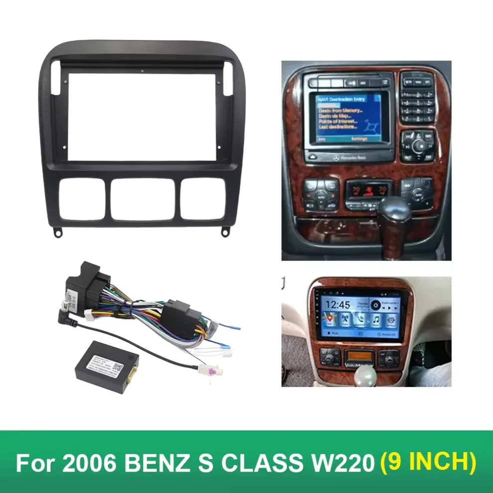 

9 Inch For BENZ S CLASS W220 2006 car multimedia frame Frame Android 2Din MP5 Player Stereo Panel
