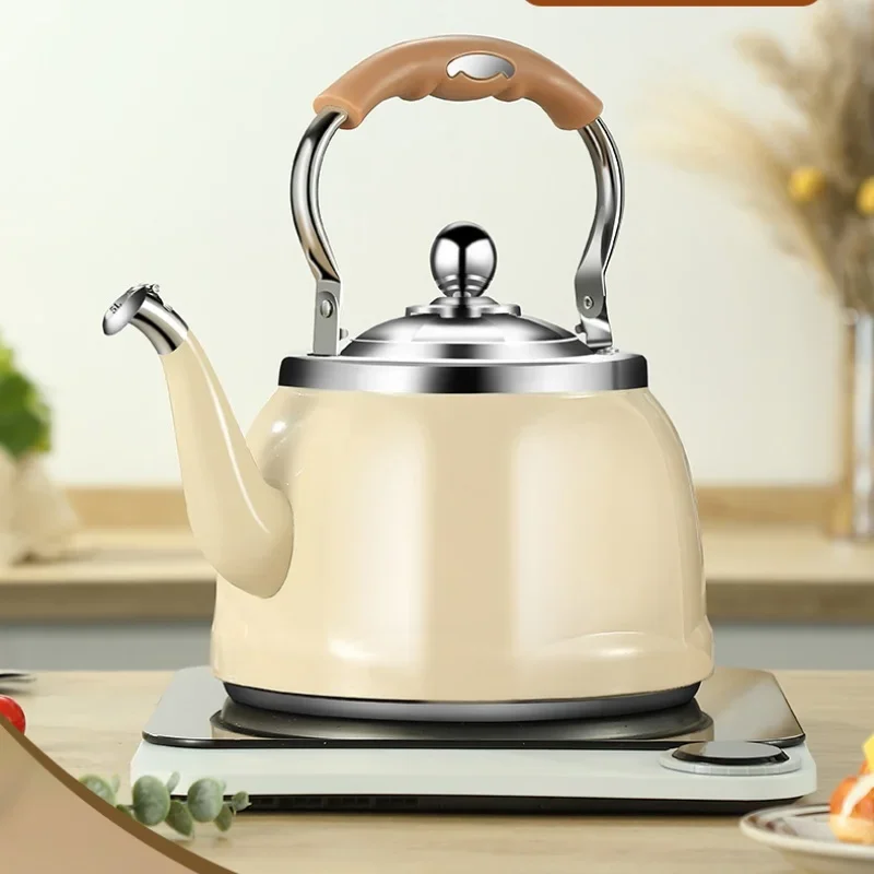 Whistling Kettle for Stovetop in 304 Stainless Steel with Large Capacity and Compatible with Gas Induction Cookers Safe Clean