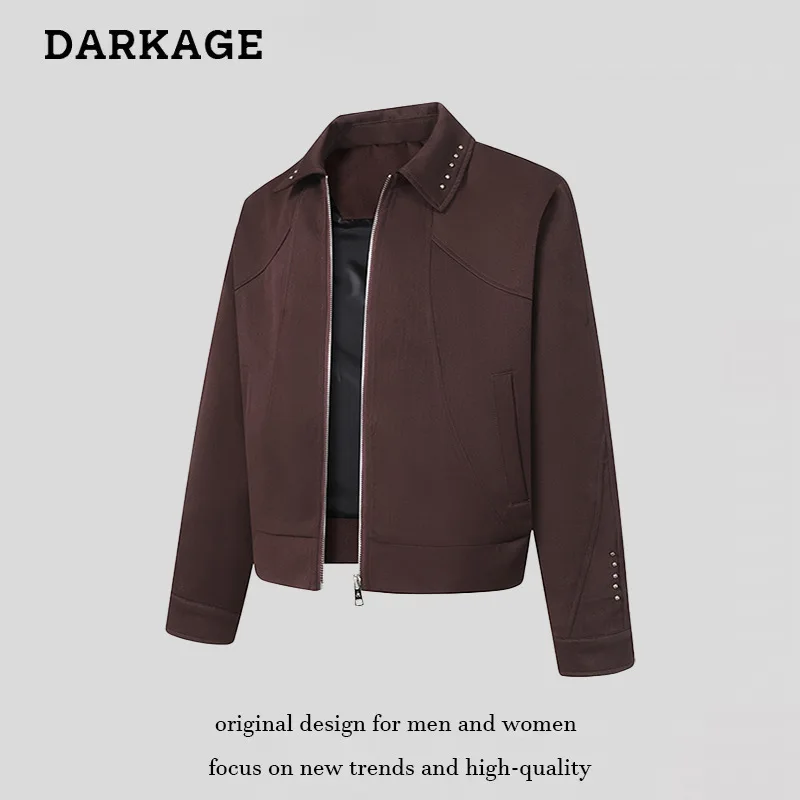 

Модная куртка в американском ретро-стиле с отложным воротником для мужчин и женщин, новинка 2026 года, весна-осень, свободный крой, универсальная короткая повседневная куртка