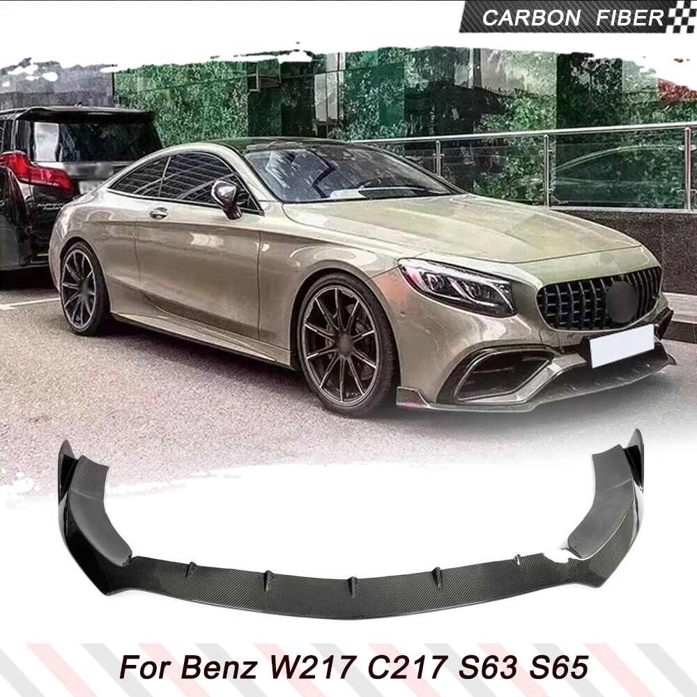 Carbon Fiber Car Front Bumper Lip For Mercedes Benz S Class W217 C217 S63 S65 Coupe 2018-2021 Car Front Racing Body Kits