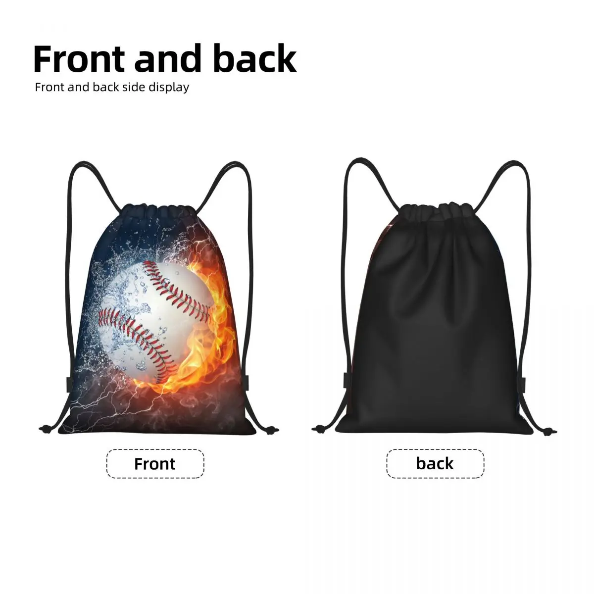 Volleyball Rugby Football Basketball Baseball Pattern Drawstring Backpack Sports Gym Bag for Men Women Training Sackpack