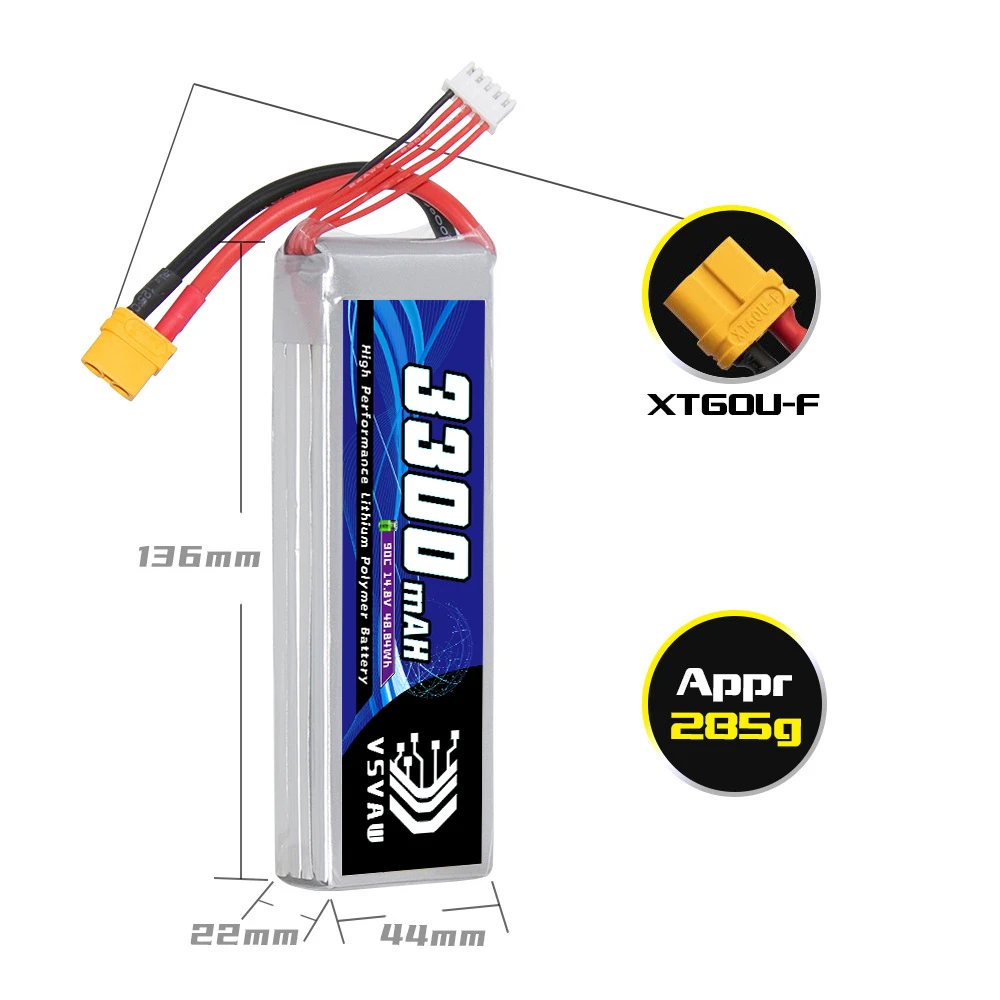 MAX Upgrade 90C/180C VSVAW 3300mAh 14.8V 4S Lipo Batterij Afstandsbediening Auto Model Schip model FPV Speelgoed Lithium ion Batterij