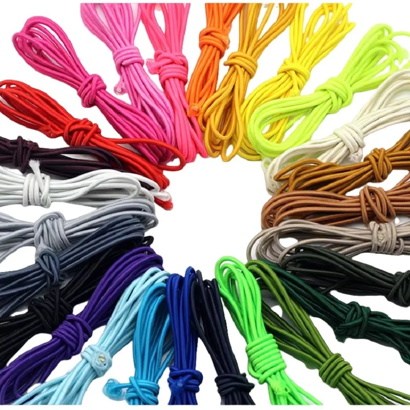 2mm Elastic Band Colorful Round Hair High-Quantity Headbands Elastic Rope Rubber Band Elastic Line DIY Sewing Accessory 5yards