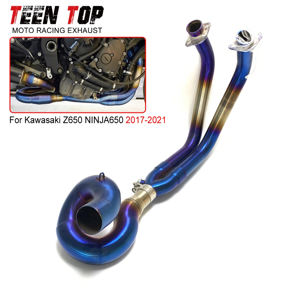 

Motorcycle 51mm Exhaust Pipe For Kawasaki Z650 NINJA 650 Exhaust Elbow Connection Pipe 51mm Stainless Steel Z650 2017-2021