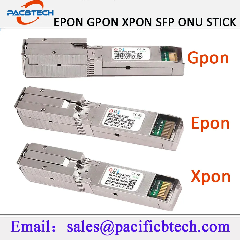 SFP ONU Stick с разъемом MAC SC, модуль DDM Pon, 1490, 1330 нм, 1,25 г, 2,5 г, XPON, EPON, GPON, 1244 Гбит/с, 2,55 г, 802,3 Ач