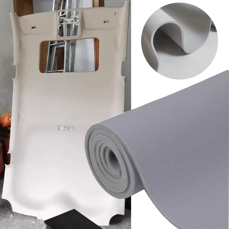 Car Headliner Faded Repair Material Roof Fabric Foam Backed for Cars Trim Upholstery RV Renovations Sky Ceiling Liner Fabrics