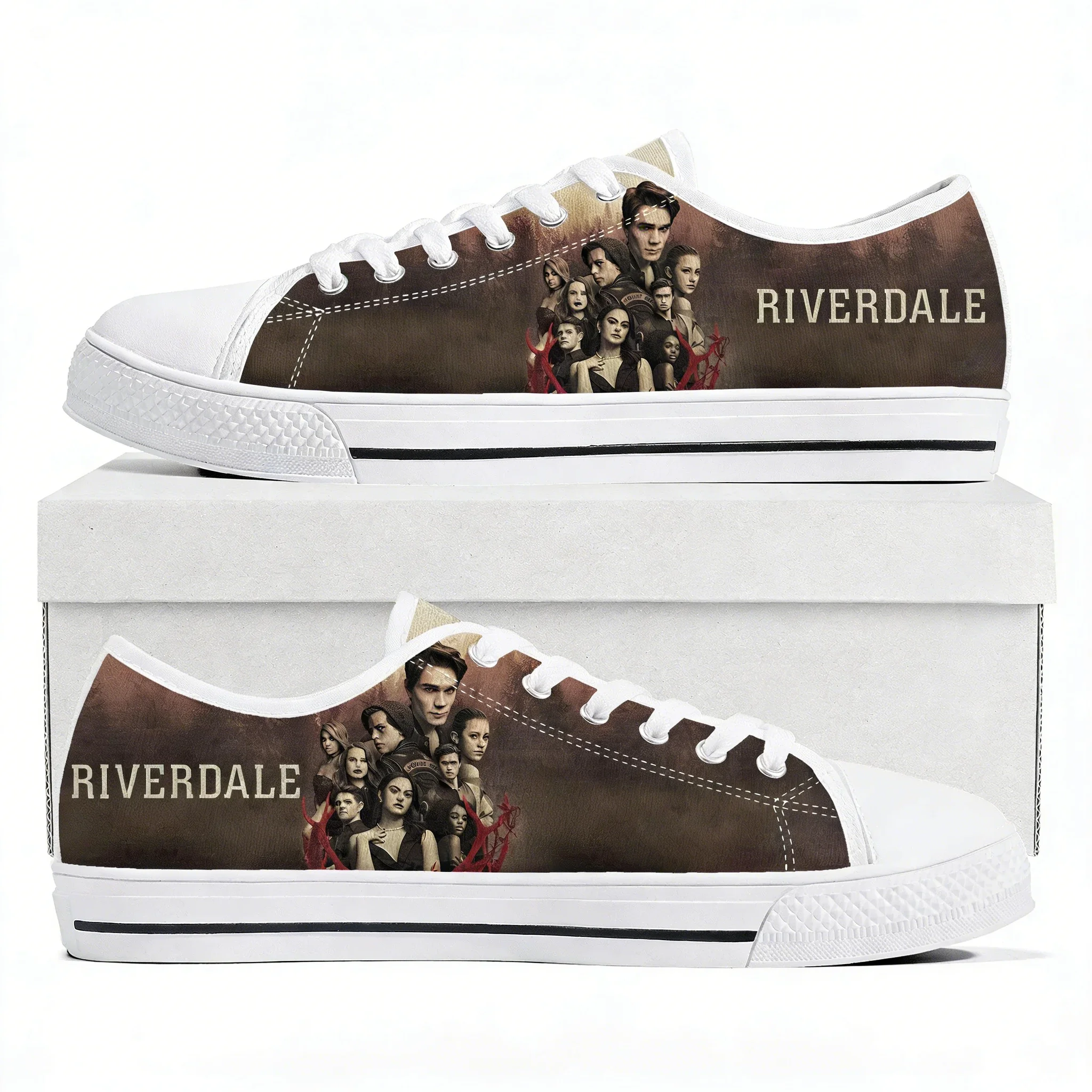 Riverdale South Side Serpents Low Top Sneakers Mens Womens Teenager Canvas Sneaker Casual Custom Made Shoes Customize Shoe