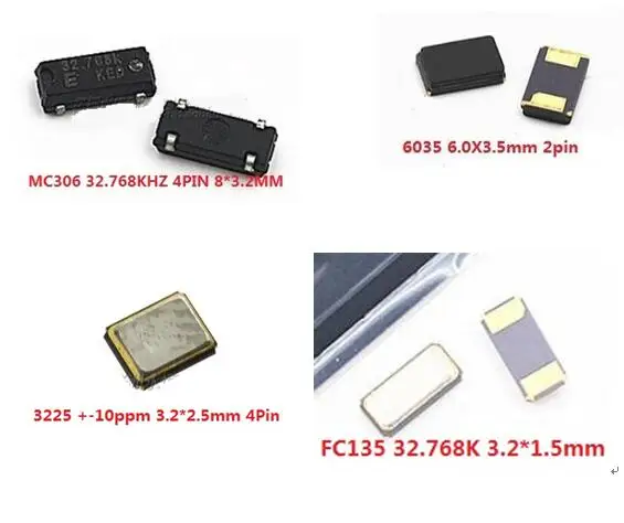 10PC (3225 +-10ppm 4P 32MHz 12Mhz)(32.768KHZ MC306 8*3.2MM 4P)(FC135 3.2*1.5mm 2PIN) (6035 12M 2PIN) Passive Crystal Oscillator