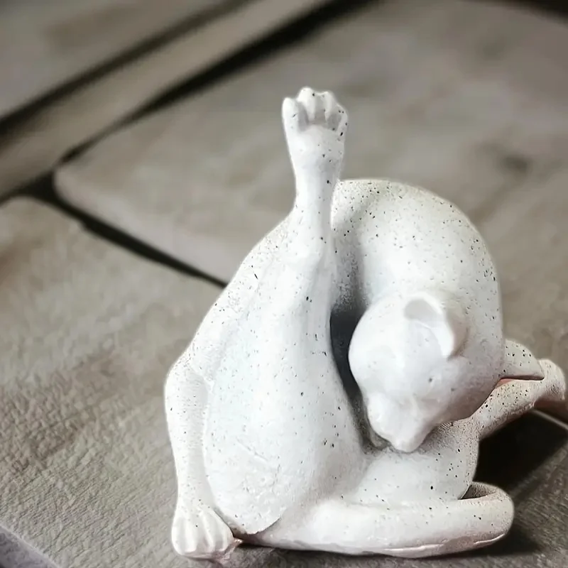 تمثال فرو ساحر لعق القطط من الراتنج - نمط إحياء فني، متعدد الوظائف في الهواء الطلق والديكور المنزلي