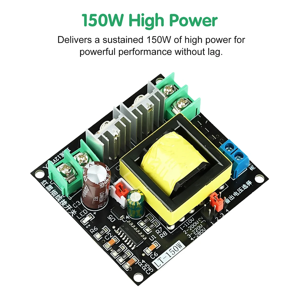 150W DC-AC Converter Booster Module 12V to 110V 200V 220V 280V 150W Inverter Boost Board Transformer
