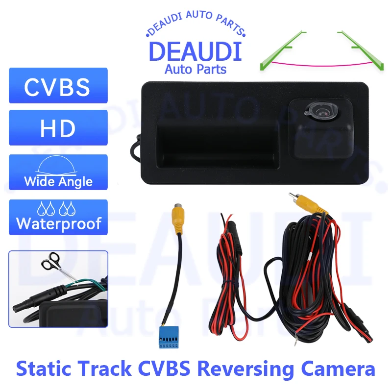 

CVBS Car Rear View Trunk Handle Static Track Reversing Camera For Volkswagen Golf Polo B6 B7 Jetta Tiguan Touareg Audi A3 A4 A5