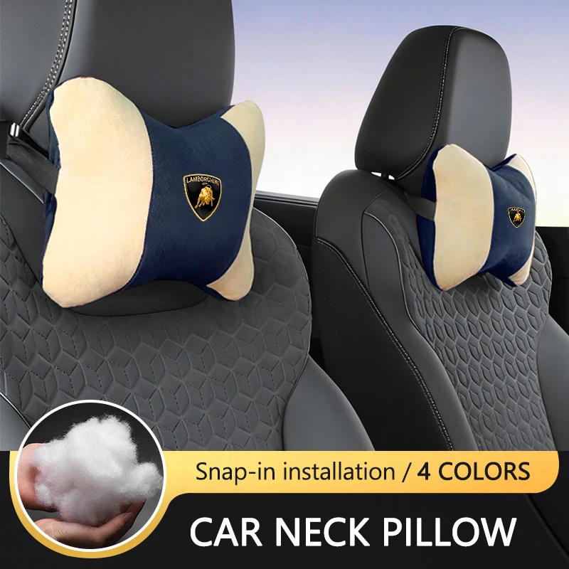 Cojín de Reposacabezas de Gamuza de Alta Gama, Soporte Cómodo para el Cuello, para Lamborghini LP570 LP610 Urus LP700 LP770 Gallardo Aventador