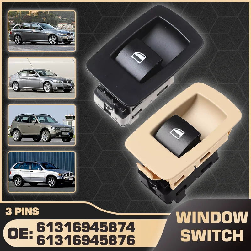 

3Pins Auto Car Lifter Window Switch For BMW 3 Series E90 E91 2005-2012 BMW X3 E83 BMW X5 E53 2000-2010 BMW X6 E71 E72 2008-2010