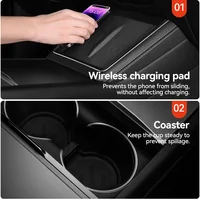 For Tesla Model 3/Y/YL Highland Juniper 2026 Center Armrest Hidden Storage Box Cup Holder Console Organizer Box Accessories 2