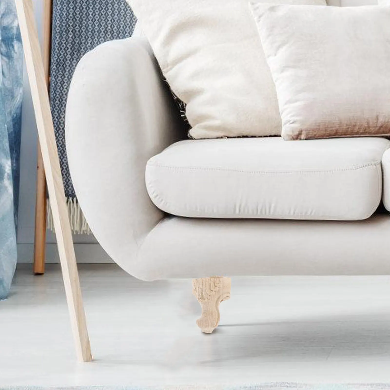 4 pcs Table Legs Furniture Replacement Sofa Cabinet Feet Halloween Christmas New Year Carved Wood Table Legs Cabinet Legs