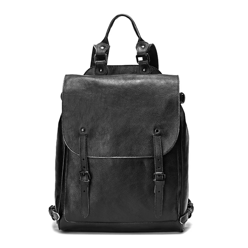 Genuine leather men's backpack vintage travel bag Business handbag large capacity bags Laptop backpack bag Student School Bag