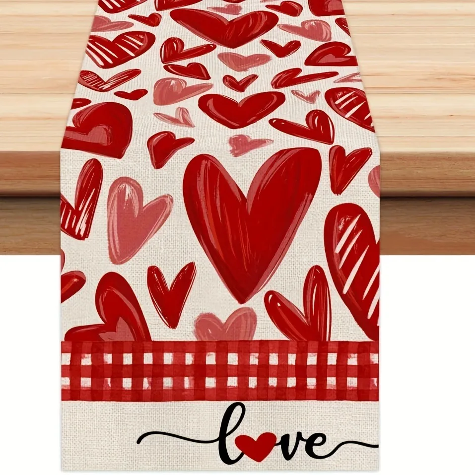 

Red Buffalo Checkered Tablecloth Seasonal Love Decoration Vacation Farmhouse Indoor Retro Theme Party Dinner