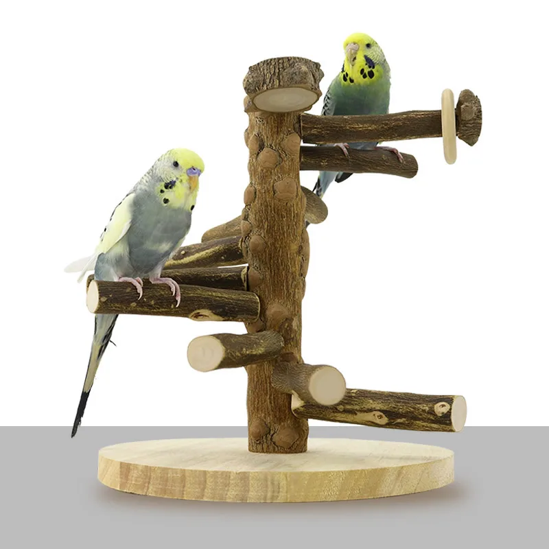 

Parrot Pepper Wood Revolving Ladder Play Frame Parrot Toy Training Station Frame Climbing Bird Toy
