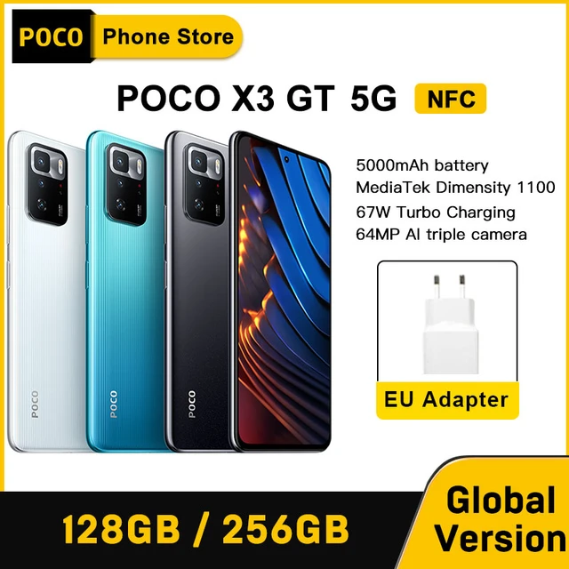 [World Premiere] POCO X3 GT 5G 8GB 128GB/256GB NFC Global Version MTK 1100  67W 6.6'' 120Hz 5000mAh 64MP Triple Camera