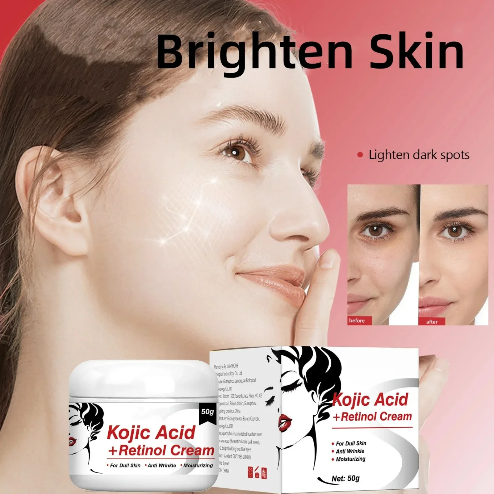 

Face Creams for Women Kojic Acid Cream Retinol Facial Brightening Moisturizing Cream Skin Rejuvenation Gentle Skin Cream