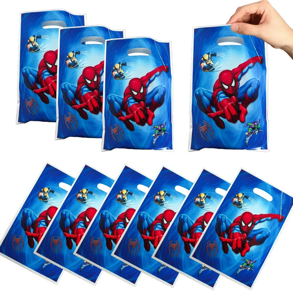 Spiderman Birthday Party Gift Bags Spider Theme Candy Bag Child Party Loot Bag for Kids Boy Birthday Party Favors Supplies Decor