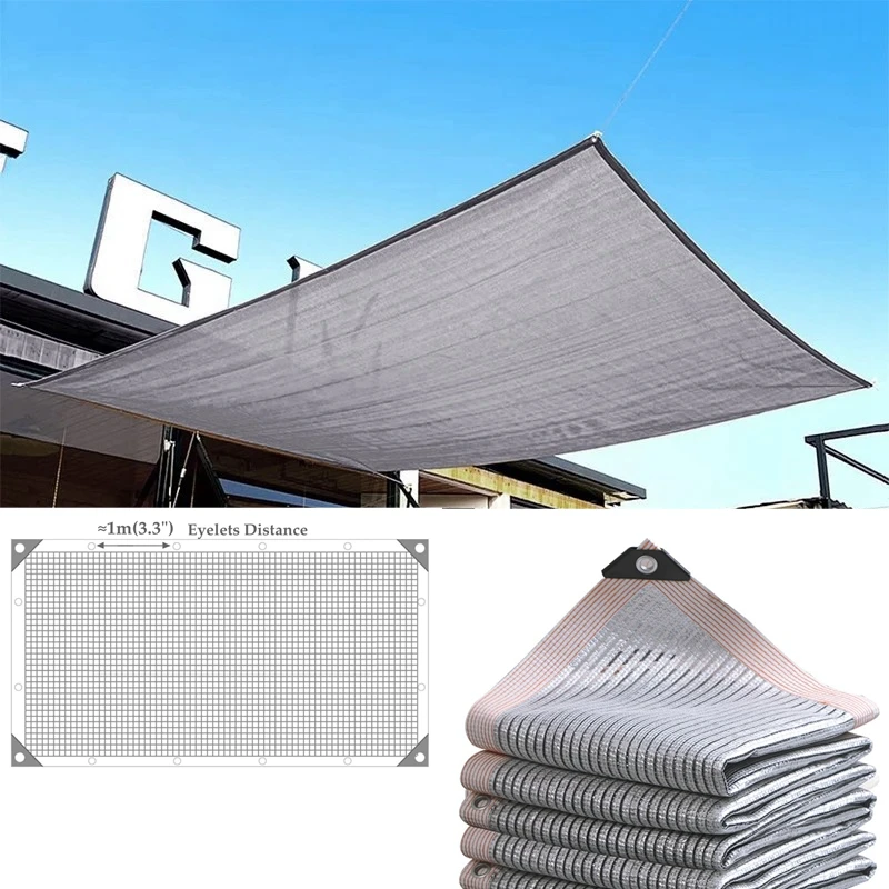 55~99% Anti UV Aluminum Foil Sun Shade Net Garden Gazebo Canopy Sunshade Net Succulent Plants Cover Sun Shelter