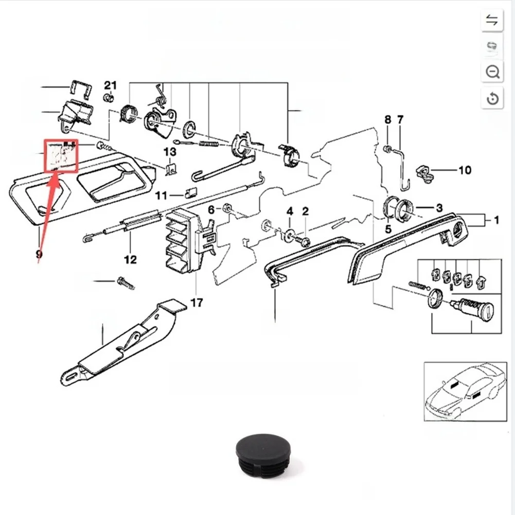 Screw Cover Cap Door Handle Screw Trim For Vehicle Restoration ABS Plastic Construction Precision Engineered Fit