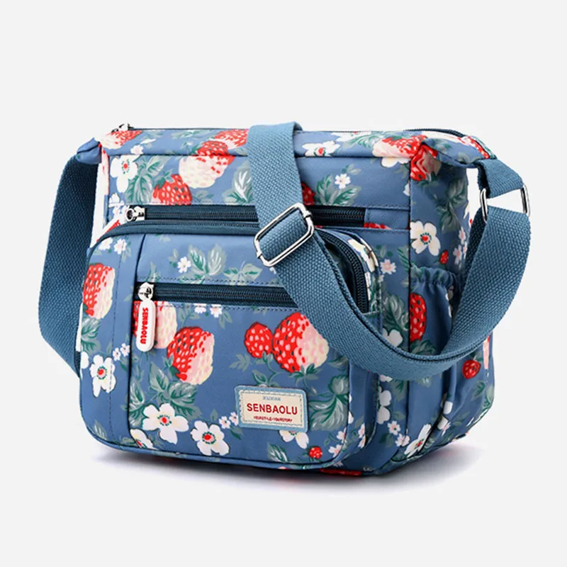 Fashion Floral Printed Women Messenger Bag Trend Crossbody Shoulder Bag Large Capacity Ladies Handbag Purse Wallet Elder Gift