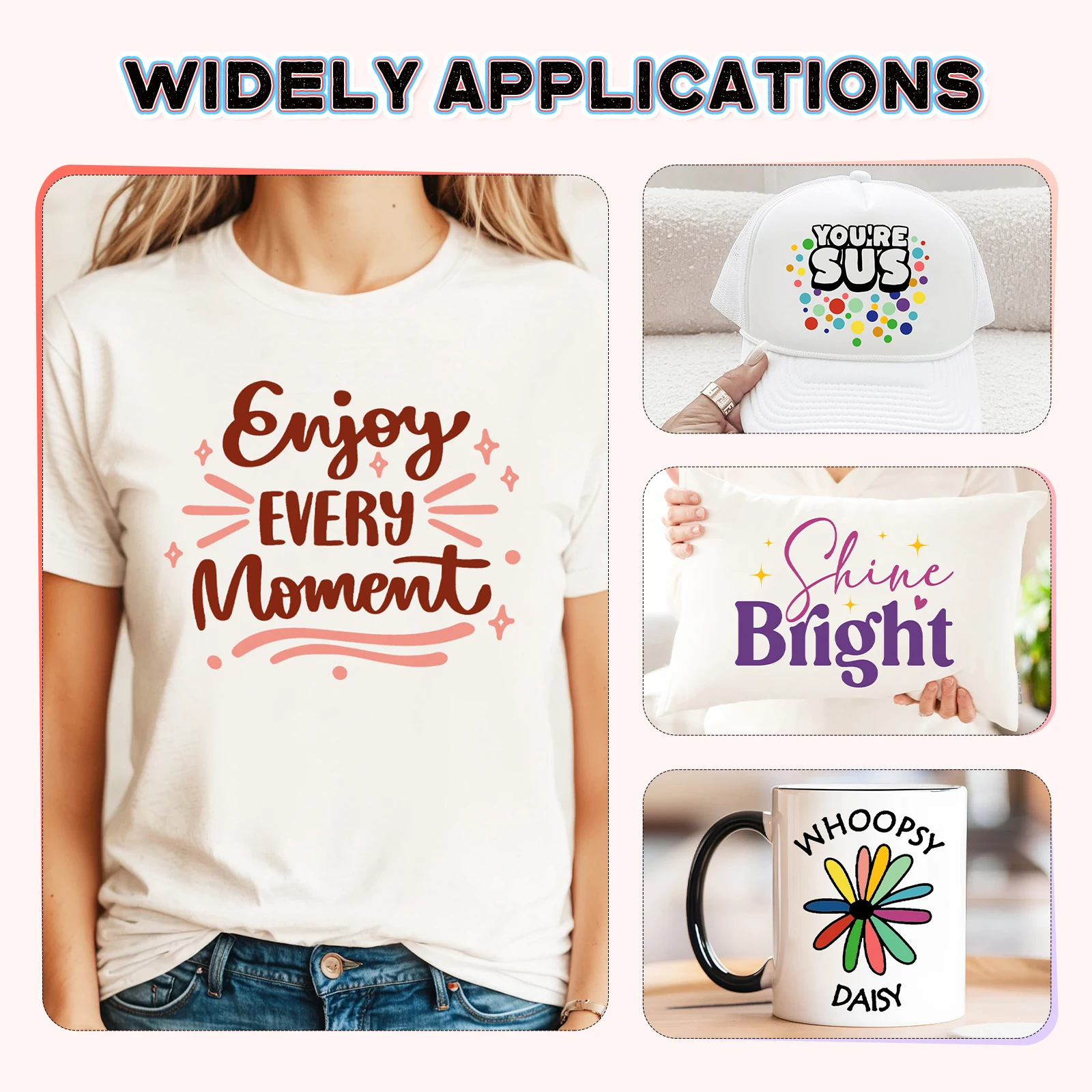 أوراق نقل الحبر التسامي بلون واحد 18 ورقة 12 بوصة × 10 بوصة أوراق نقل ورق التسامي الوردي/الأصفر/الأخضر للأكواب #5