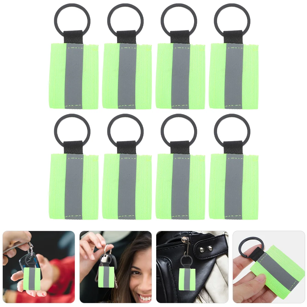 

8 Pcs Reflective Keychain Labels Backpack Strap Halloween for Mens Keychains Ring