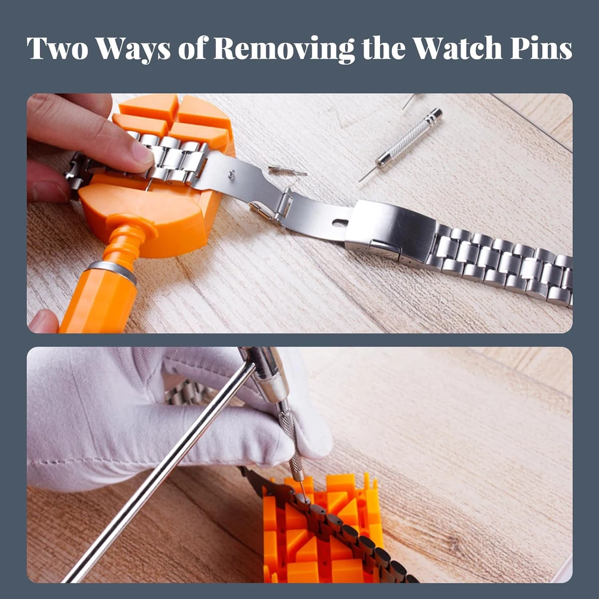 Инструменты для ремонта часов, сменный металлический браслет, инструмент для снятия браслета, ремонтный комплект для регулировки и замены браслета часов