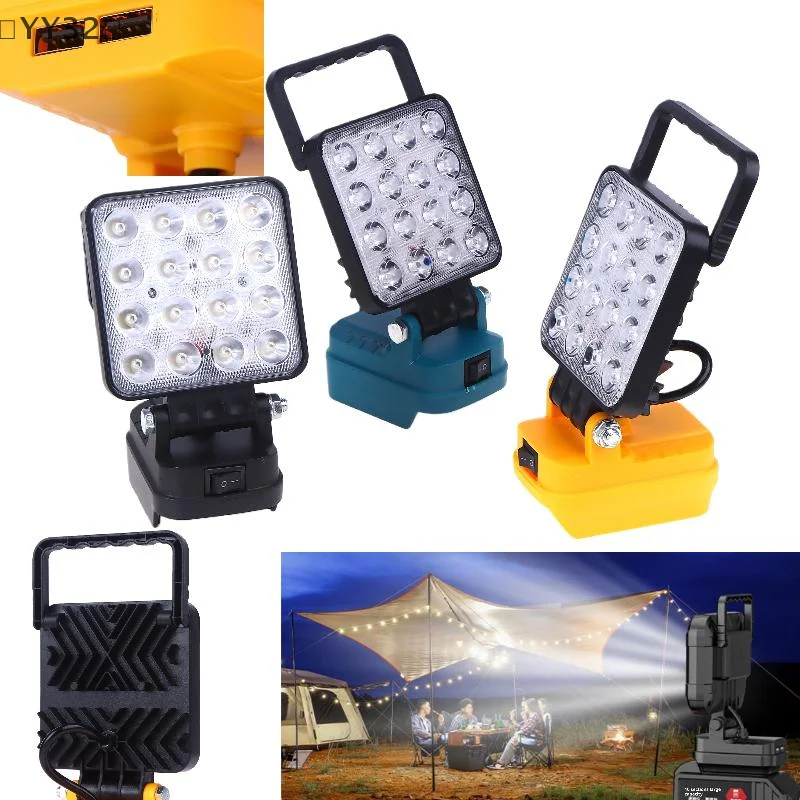 〔YY32〕1Pcs 14W Camping Lamp Emergency Lighting With Dual USB Li-ion Battery Lantern Outdoor Flashlight 4 Inch LED Work Light