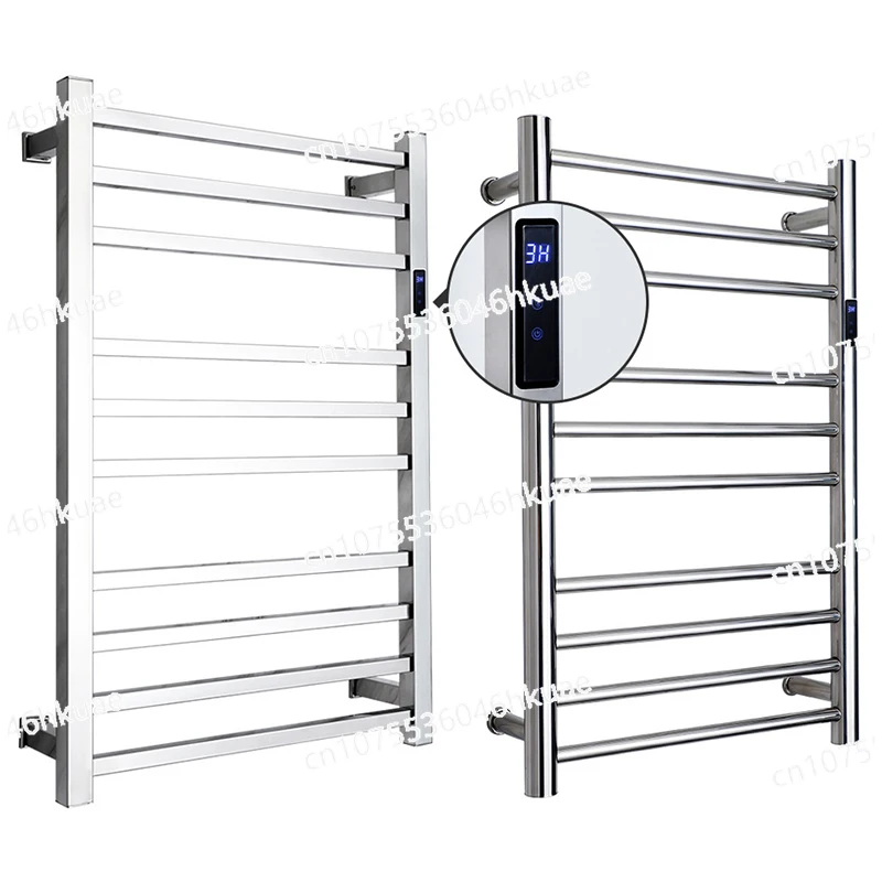 

Luxurious Electric Wall Mounted Towel Warmer Rail Heated Rack 304 Stainless Steel Fashion Square Towel Warmer