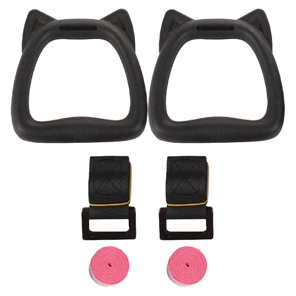 

Kids Gymnastics Rings 2M Strap Adjustable Fitness Ring Set Smooth Surface Pull Up Rings Sports Gym Equipment
