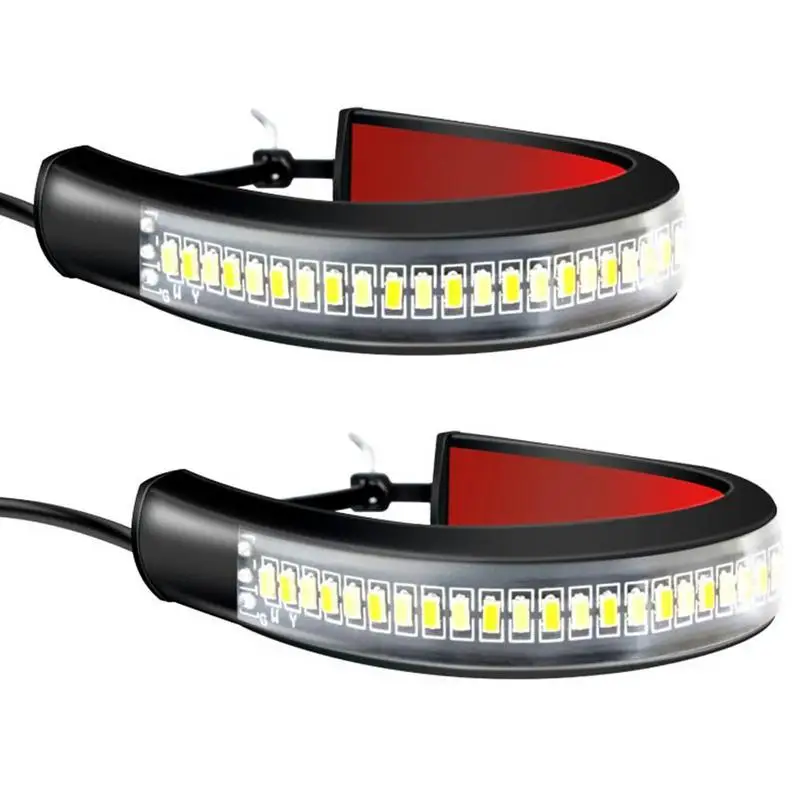 Motorcycle LED Brake Light Strip Flexible Dual-Color Running Light Motorcycle LED Fork Turn Signal Blinkers Running Light