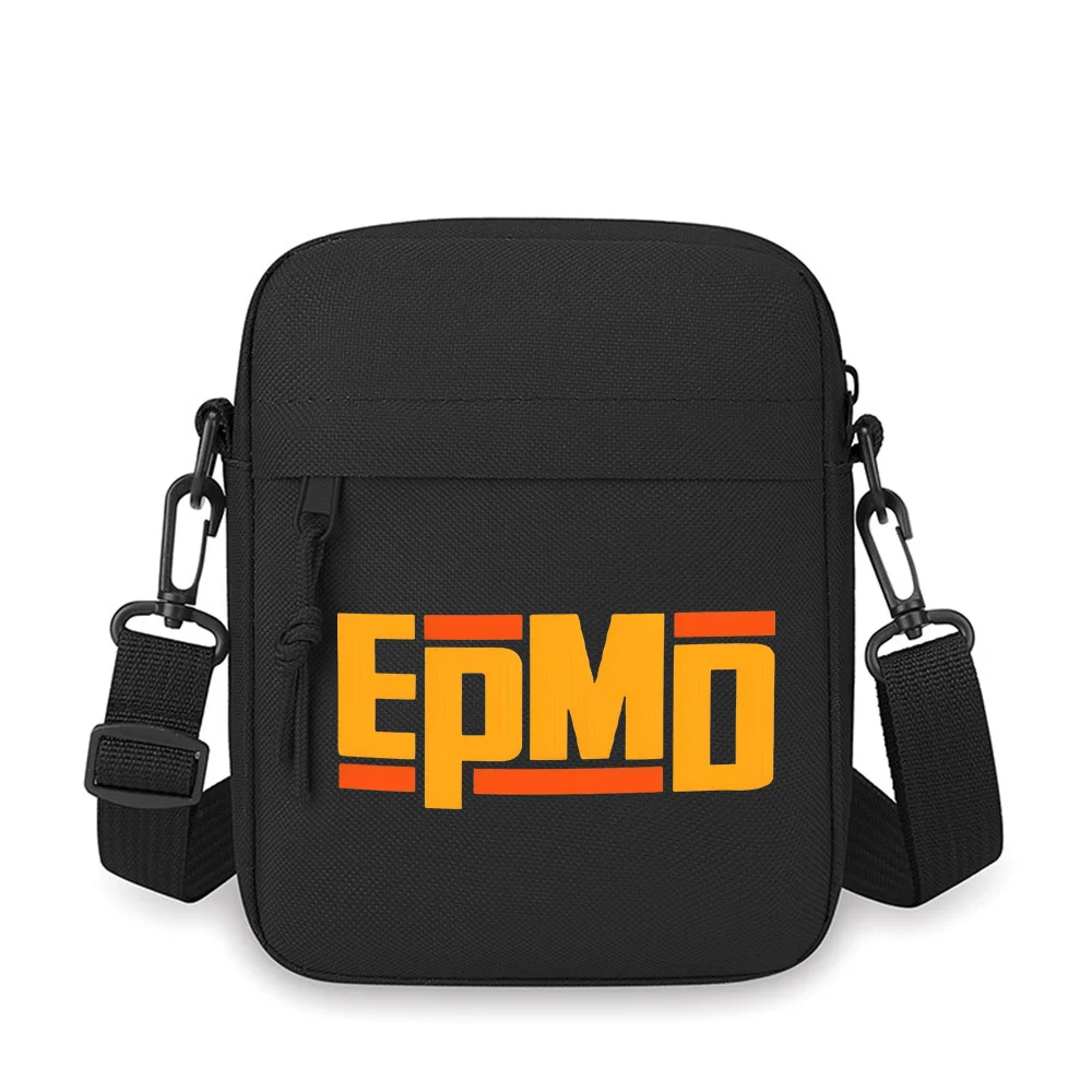 

Orange letters on black background EPMD Men Crossbody Bag Single Shoulder Women Cartoon Anime Film Printing Design Unisex